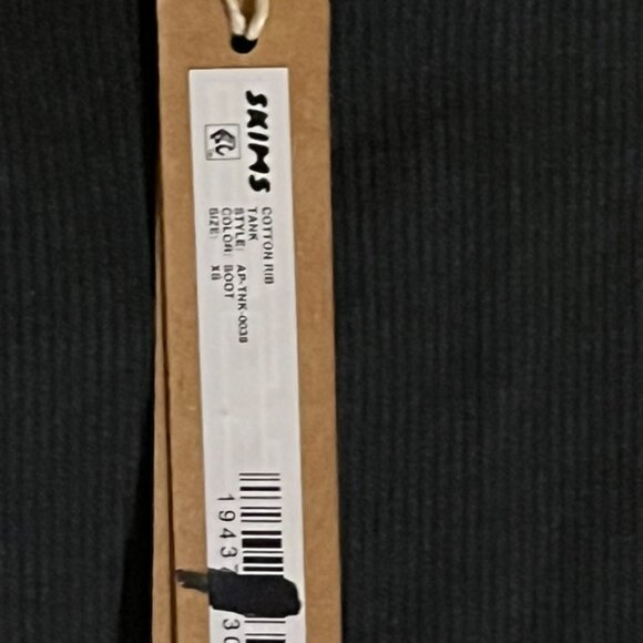 NEW with Tags SKIMS Cotton Rib Tank in Classic Soot Black Size Extra Small - Picture 7 of 7